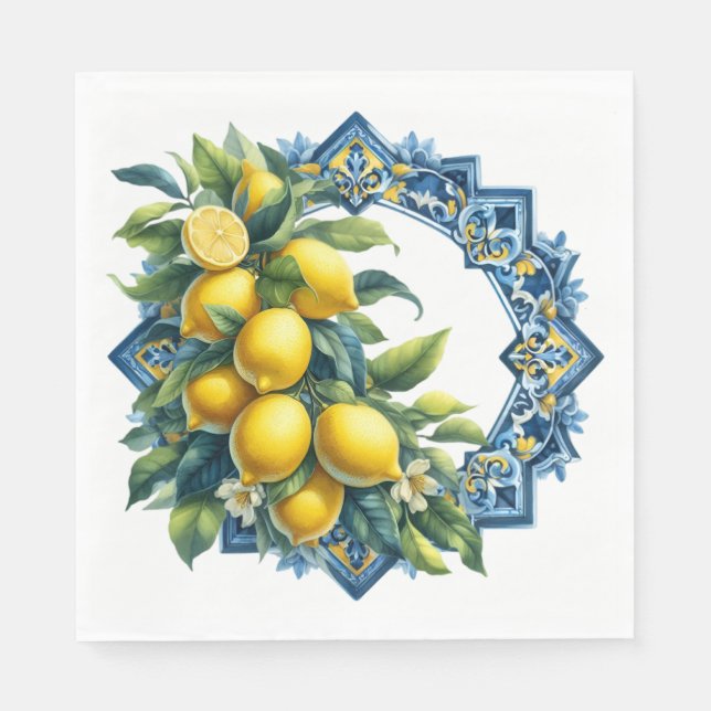Guardanapo De Papel Limon Azulejo Napkins (Frente)
