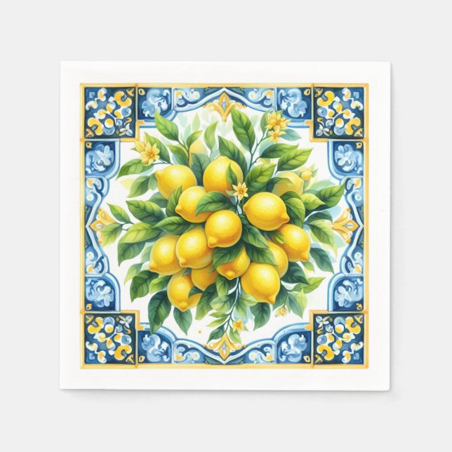 Guardanapo De Papel Limon Azulejo Napkins (Frente)