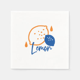Guardanapo De Papel Limon Line Art minimalista - Fruta moderna de citr
