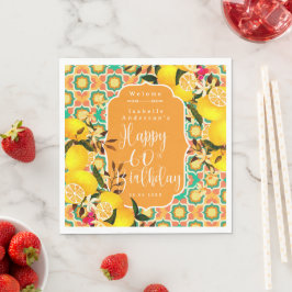 Guardanapo De Papel Limon Mediterrâneo Aniversário de 60 anos Laranja