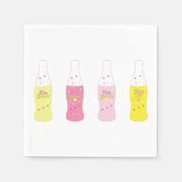 Guardanapo De Papel Limonada Rosa Soda Antiga Listrada de Verão