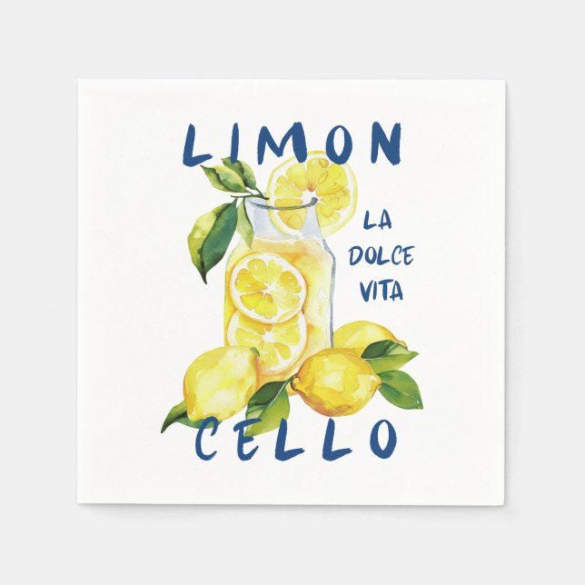 Guardanapo De Papel Limoncello Italy –La Dolce Vita Lemon Summer Party (Frente)