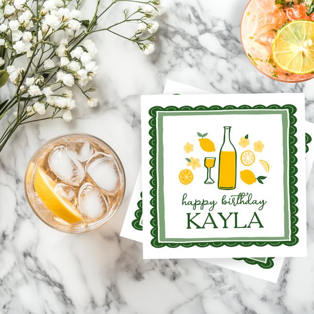 Guardanapo De Papel Limoncello Lemonade Lemon CUSTOM Aniversário (Limoncello Lemonade Lemon CUSTOM Birthday Napkins
)