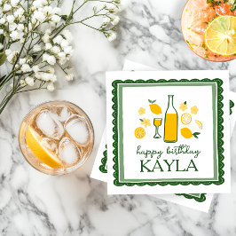 Guardanapo De Papel Limoncello Limonada Personalizado de Aniversário