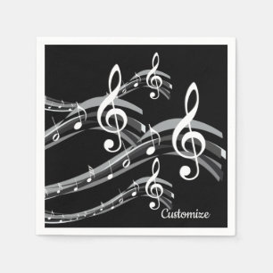Guardanapo De Papel Limpeza personalizada de Black & White Treble