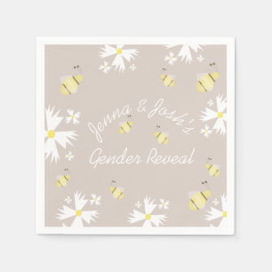 Guardanapo De Papel Linda Abelha Daisy Floral Revelação de Gênero Tons