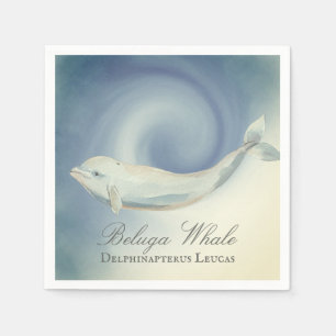 Guardanapo De Papel Linda Baleia Beluga, Delphinapterus Leucas