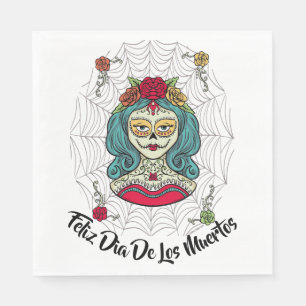 Guardanapo De Papel Linda Catrina Feliz Día de Muertos