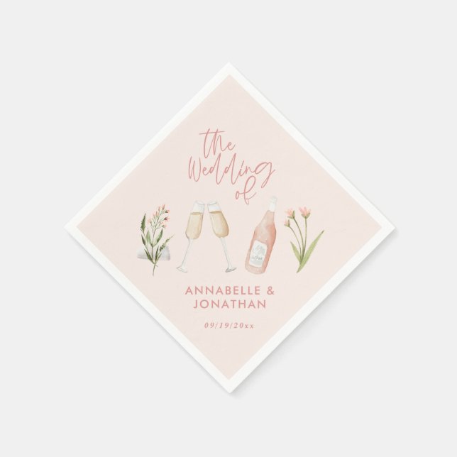 Guardanapo De Papel Linda e delicada flor silvestre moderna rosa (Canto)