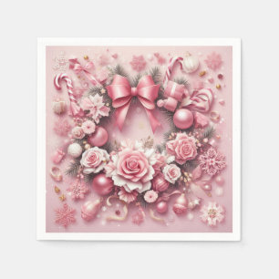 Guardanapo De Papel Linda Fita de Natal Rosa, Fita Floral