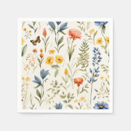 Guardanapo De Papel Linda Flores Selvagens Natureza Trendy Casamento F