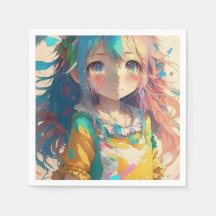 Linda Garota Anime Colorida