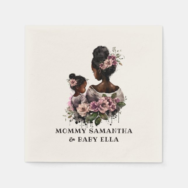 Guardanapo De Papel Linda mãe negra e filha (7) (Frente)