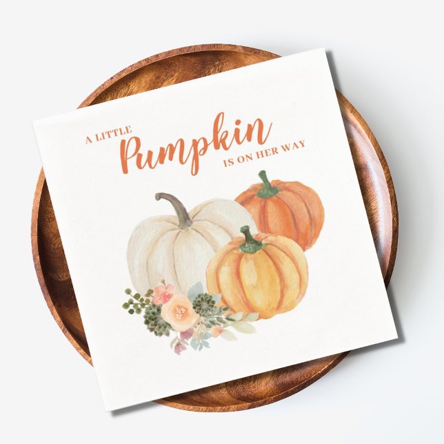 Guardanapo De Papel Linda Pequena Abóbora Laranja Queimada Chás de Beb (Criador carregado)
