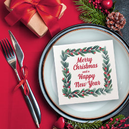 Guardanapo De Papel Linda Praça Wreath Feliz Natal