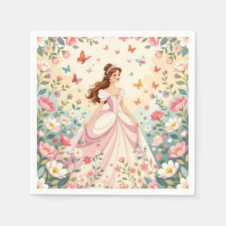 Guardanapo De Papel Linda princesa com borboletas