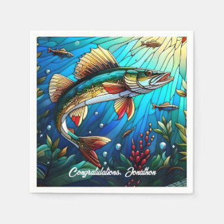 Guardanapo De Papel Linda Walleye Pike em lago
