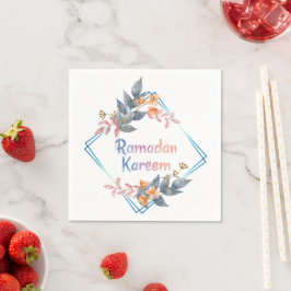 Guardanapo De Papel Linda Watercolor Floral Ramadan Kareem