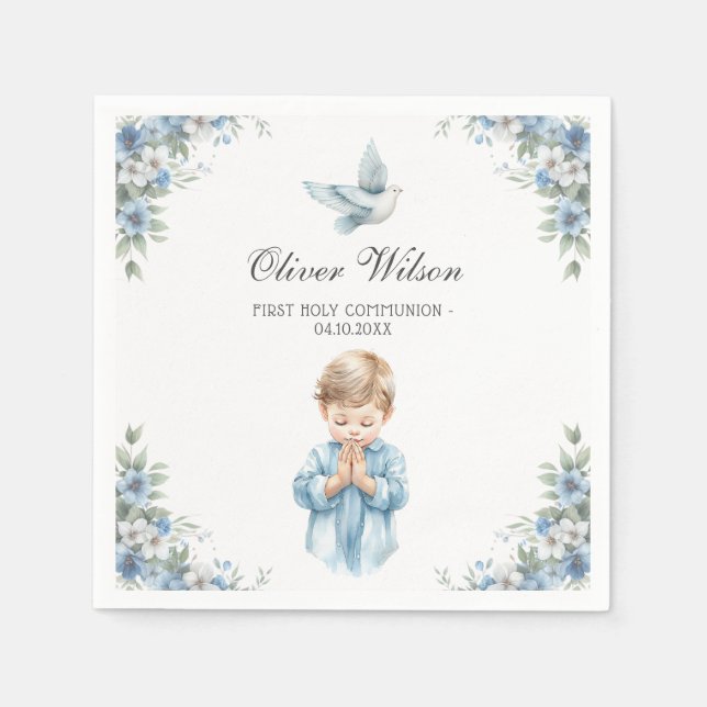 Guardanapo De Papel Linda Watercolor Primeira Comunhão Sagrada (Frente)
