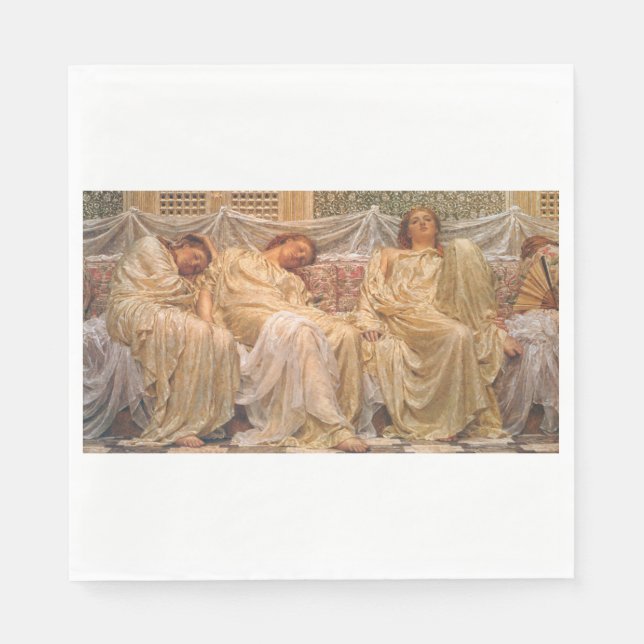Guardanapo De Papel Lindas Mulheres Sonolentas (Sonhadores) (Arte Vint (Frente)