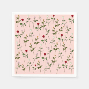 Guardanapo De Papel Lindas Rosas Rosa Chuveiro Floral Nupcial