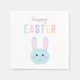 Guardanapo De Papel Lindo Coelho Azul Feliz Páscoa Kawaii Doce