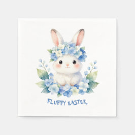 Guardanapo De Papel Lindo Coelho de Páscoa em Aquarela com Hortênsia
