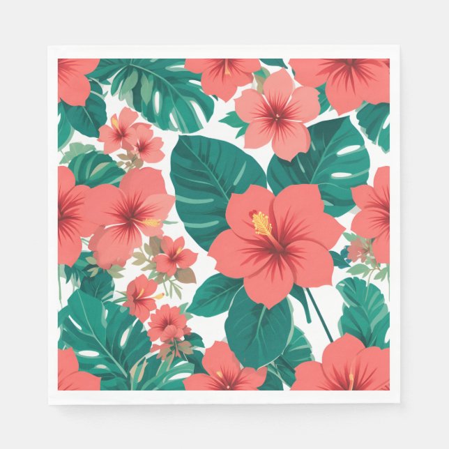guardanapo de papel lindo de flores de hibisco (Frente)