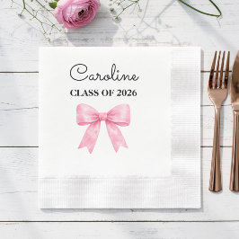Guardanapo De Papel Lindo Laço Rosa Nome Personalizado de Graduado