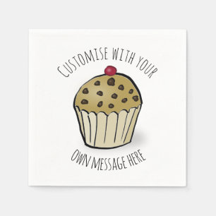 Guardanapo De Papel Lindo Mini Muffin com Texto Personalizado