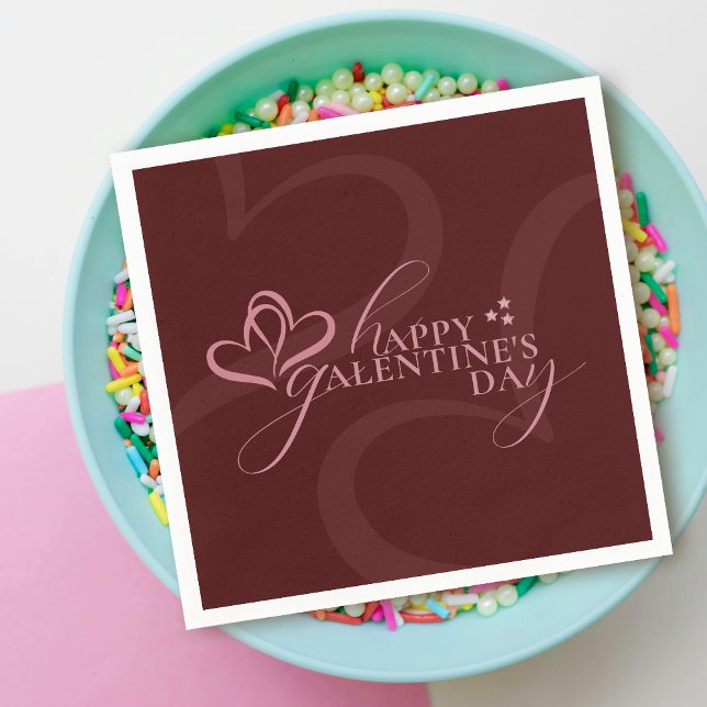Guardanapo De Papel Lindo Minimal Moderno Chic Creme Script Galentines (Criador carregado)