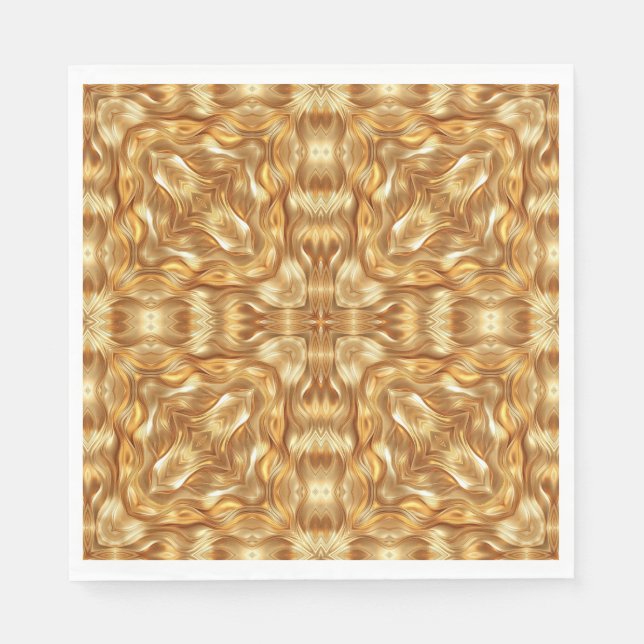 Guardanapo De Papel Lindo padrão abstrato dourado (Frente)