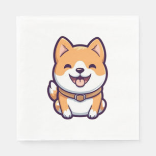 Guardanapo De Papel Lindo Shiba Inu de desenho animado 