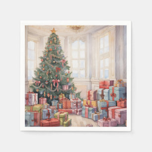 Guardanapo De Papel Lindos Abstrato de Natal - Pilhas de presentes
