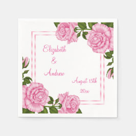 Guardanapo De Papel Lindos buquês de canto cor-de-rosa Casamento/Noiva