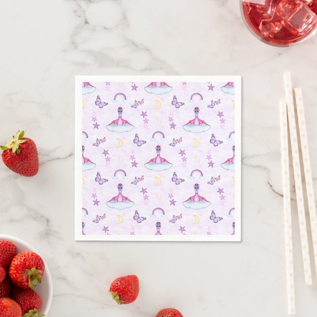 Guardanapo De Papel Lindos Dinossauros Rosa para Crianças (Insitu)