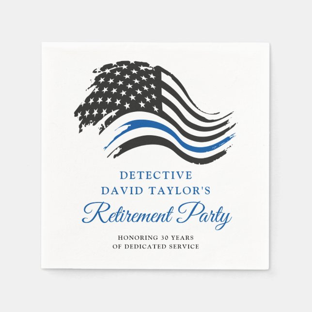 Guardanapo De Papel Linha Azul Fino do Partido da Reforma Policial (Frente)