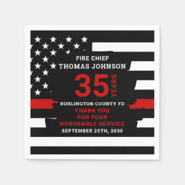 Guardanapo De Papel Linha Vermelha Fina Personalizada do Bombeiro