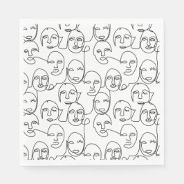 Guardanapo De Papel Linhas Abstrato modernas enfrentam arte contínua d