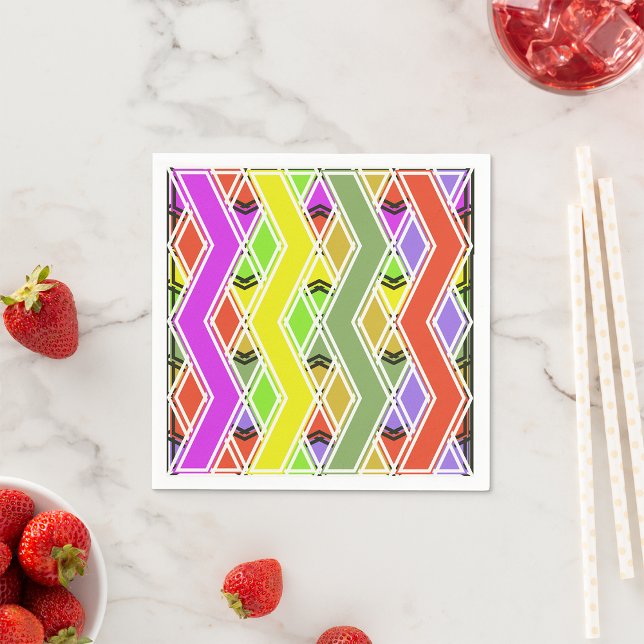 Guardanapo De Papel Linhas de Zigzag Coloridas Papel Nápoles (Criador carregado)