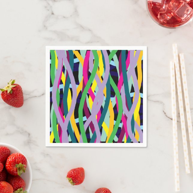 Guardanapo De Papel Linhas onduladas festivas (Insitu)