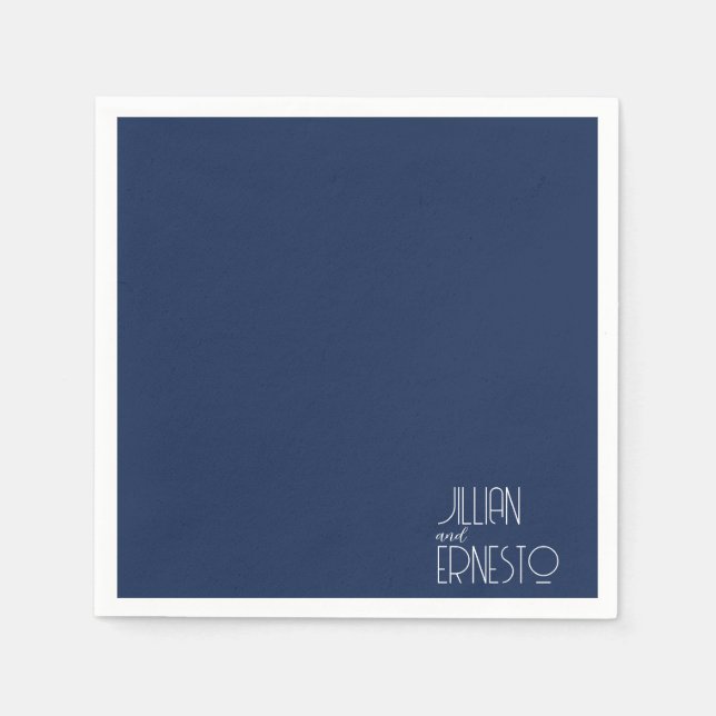 Guardanapo De Papel Lírio Azul Escuro Sólido do Vale Personalizado (Frente)