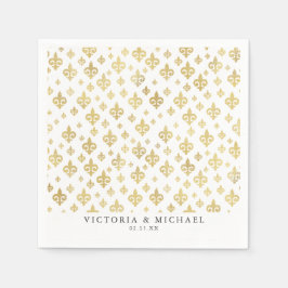 Guardanapo De Papel Lírio Dourado | Mardi Gras Personalizado