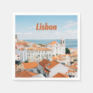 Guardanapo De Papel Lisboa Portugal Atlantic beija Telhados Vermelhos