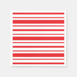 Guardanapo De Papel Listrado Vermelho e Branco