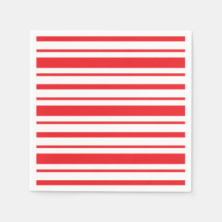 Guardanapo De Papel Listrado Vermelho e Branco