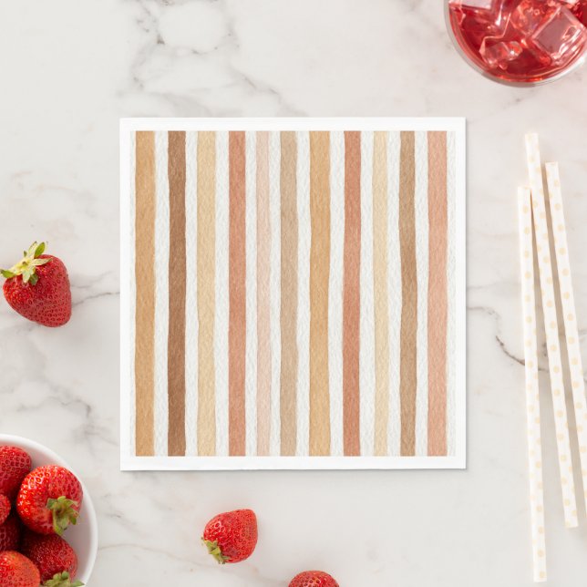 Guardanapo De Papel Listras Bege de Abóbora Latte (Insitu)