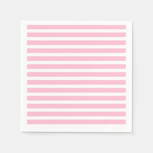 Guardanapo De Papel Listras Brancas e Rosa Suaves (Frente)