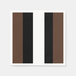 Guardanapo De Papel Listras castanhas, pretas e brancas