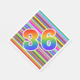 Guardanapo De Papel Listras coloridas + Teste padrão "36" do arco-ír